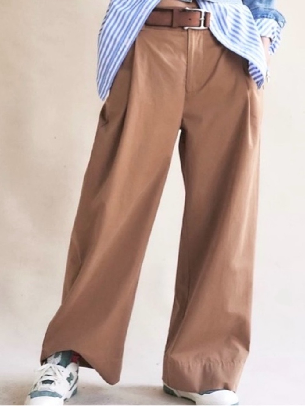NWT Free People Wide Leg Buckle Back Pants Tobacco Brown Size 12 Retail $148.00 - Picture 2 of 15
